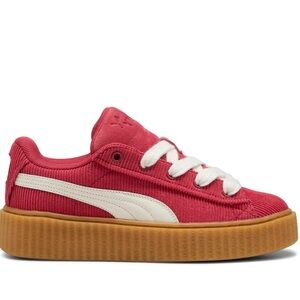 NEW Puma/Fenty Creeper Phatty Red Corduroy Sneakers with Gum Sole